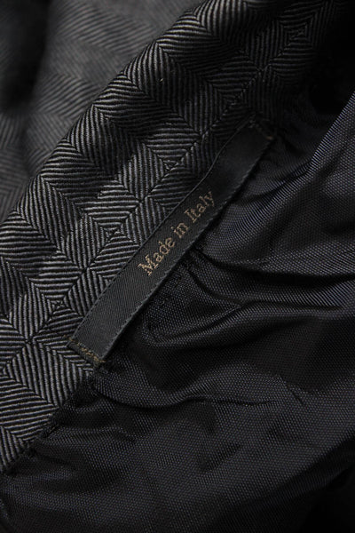 Ermenegildo Zegna Mens Blue Cashmere Herringbone Blazer Button Size M