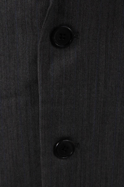 Prada Mens Gray Striped Blazer Button Closure Size 54