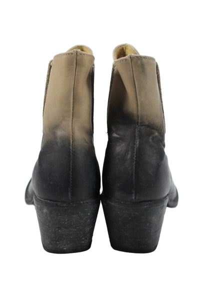 Free People Womens Leather Ombre Print Cowboy Boots Brown Black Size 11