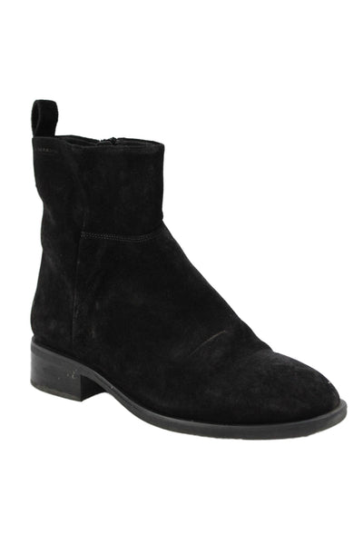 Vagabond Womens Suede Zip Ankle Boots Shoes Solid Black Size 10