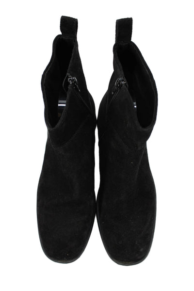 Vagabond Womens Suede Zip Ankle Boots Shoes Solid Black Size 10