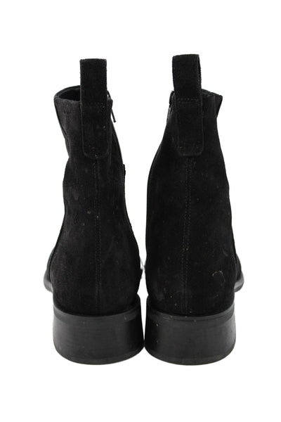 Vagabond Womens Suede Zip Ankle Boots Shoes Solid Black Size 10