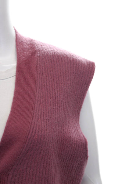 J Crew Womens 100% Cashmere V-Neck Vest Pink Size M