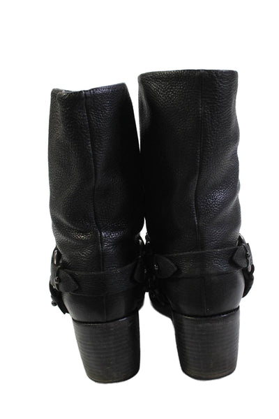Vera Wang Lavender Label Womens Leather Embellished Boots Heels Black Size 10M