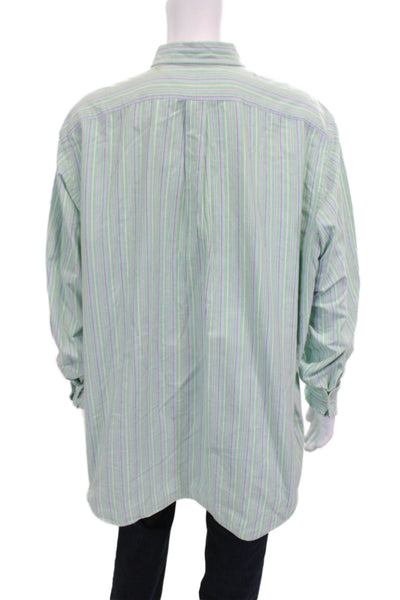 Prada Mens Gray Striped Blazer Button Closure Size 54