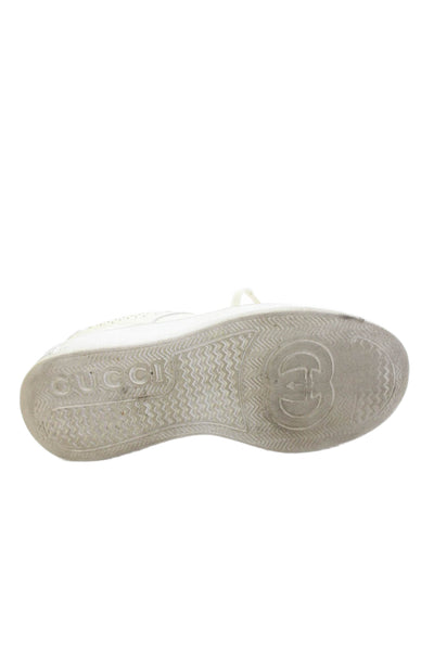Gucci Womens GG Embossed Leather Platform Casual Sneakers White Size 9