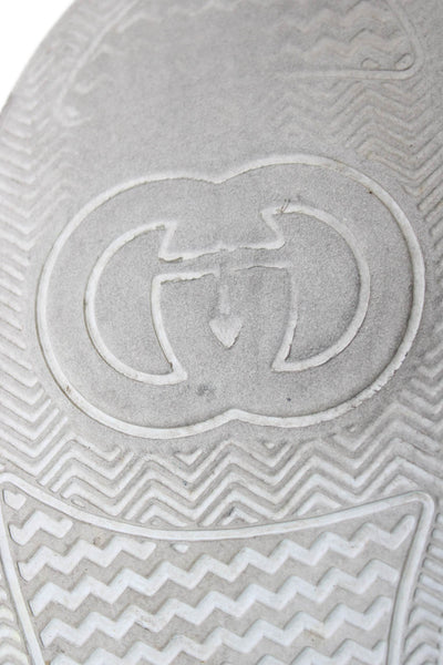 Gucci Womens GG Embossed Leather Platform Casual Sneakers White Size 9