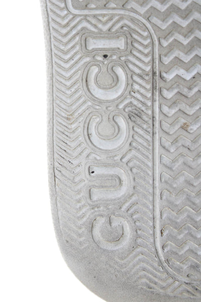 Gucci Womens GG Embossed Leather Platform Casual Sneakers White Size 9