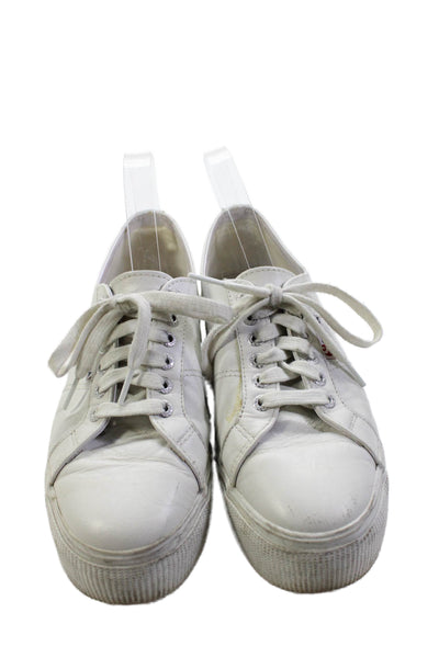 Superga Womens 2790 Napa Leather Platform Low-Top Sneakers White Size 9.5