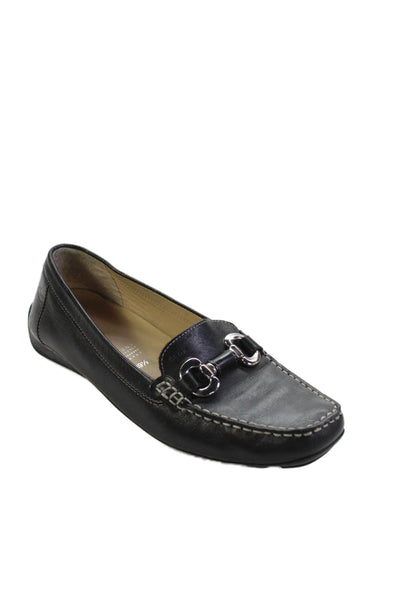 Geox Womens Patent Leather Embellishes Loafers Shoes Black Size 9.5