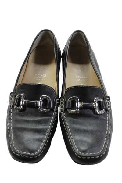 Geox Womens Patent Leather Embellishes Loafers Shoes Black Size 9.5