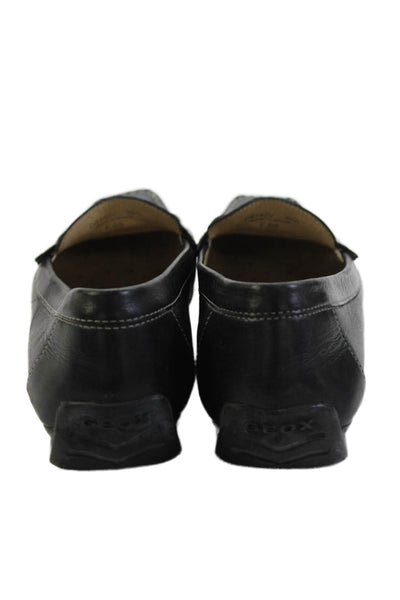 Geox Womens Patent Leather Embellishes Loafers Shoes Black Size 9.5