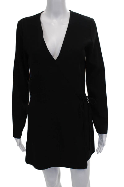 Zara Woman Women Black V-Neck Long Sleeve Romper Size XS