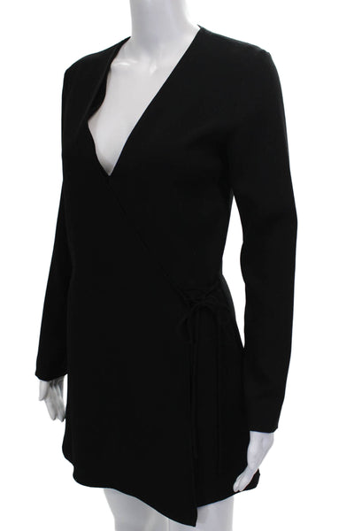 Zara Woman Women Black V-Neck Long Sleeve Romper Size XS