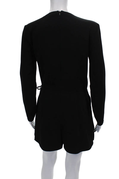 Zara Woman Women Black V-Neck Long Sleeve Romper Size XS