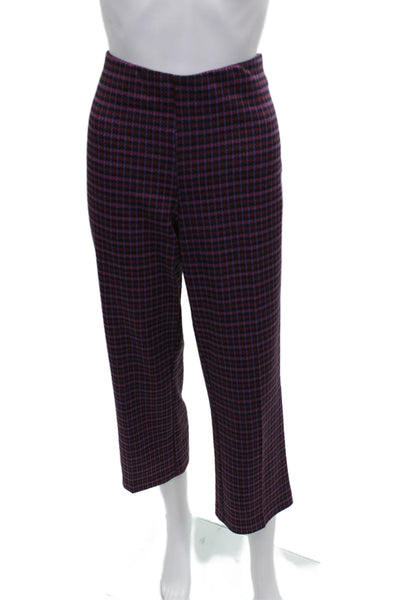 Ecru Womens Multicolor Check Cropped Pants Zip Closure Size M