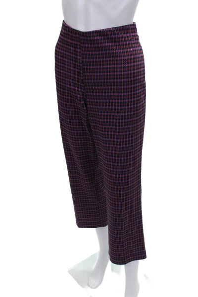 Ecru Womens Multicolor Check Cropped Pants Zip Closure Size M