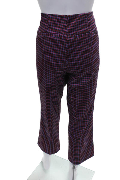 Ecru Womens Multicolor Check Cropped Pants Zip Closure Size M