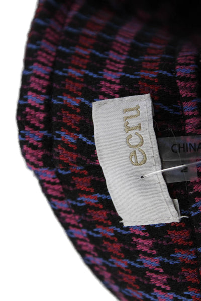 Ecru Womens Multicolor Check Cropped Pants Zip Closure Size M