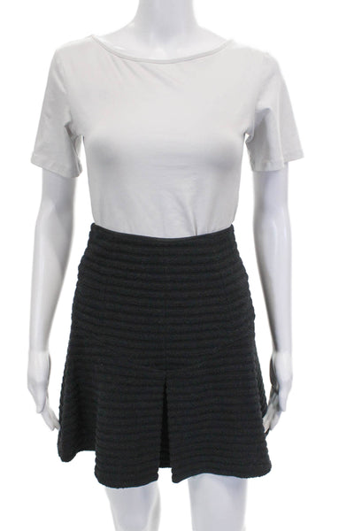 Theory Women A-Line Skirt Black Cotton Blend Zip Short Size 4
