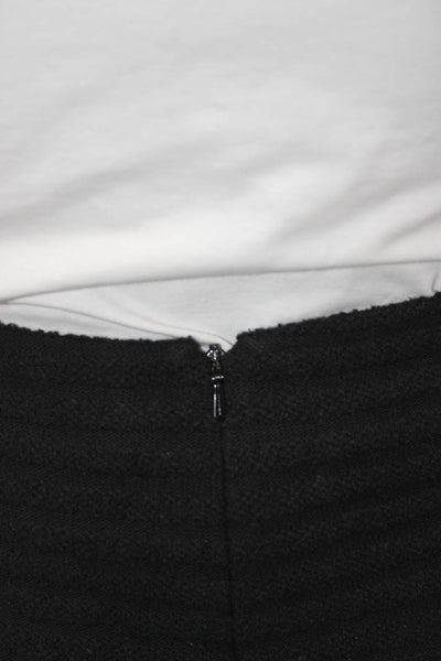 Theory Women A-Line Skirt Black Cotton Blend Zip Short Size 4