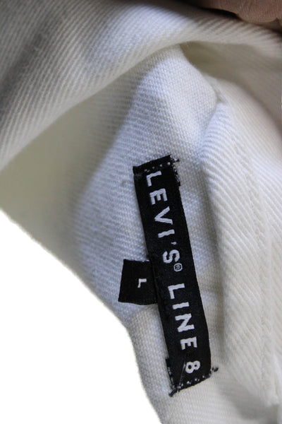 Levis Unisex Adults Denim Jacket White Cotton Button Size L