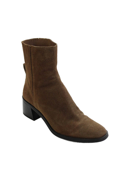 Dolce Vita Womens Suede Heeled Ankle Boots Brown Size 8.5