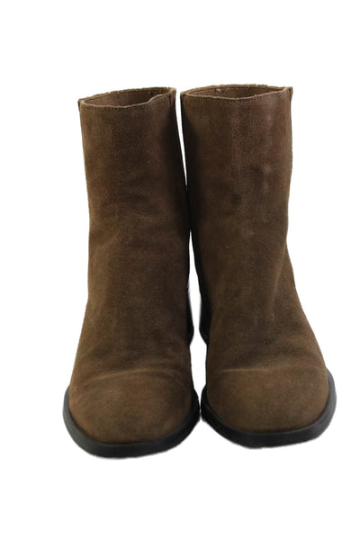 Dolce Vita Womens Suede Heeled Ankle Boots Brown Size 8.5
