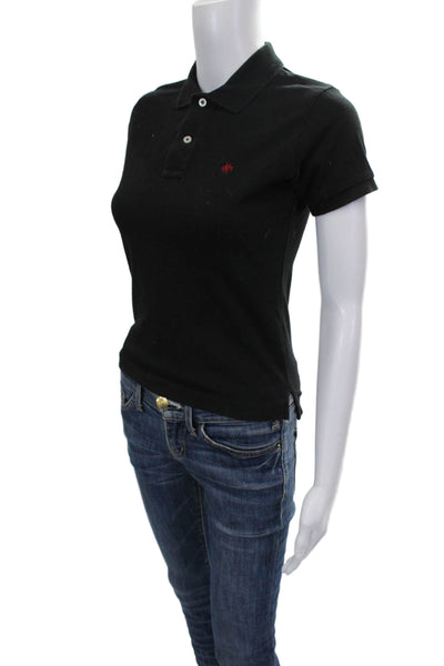 Ralph Lauren Blue Label Womens Black Cotton Collared Short Sleeve Polo Size S