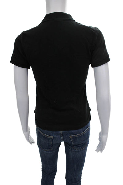 Ralph Lauren Blue Label Womens Black Cotton Collared Short Sleeve Polo Size S