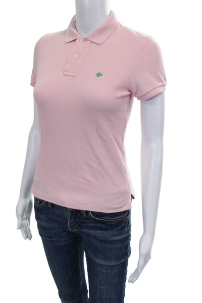Ralph Lauren Blue Label Women Pink Cotton Collared Polo Short Sleeve Size S