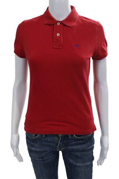 Ralph Lauren Blue Label Womens Polo Red Cotton Collared Short Sleeve Size S
