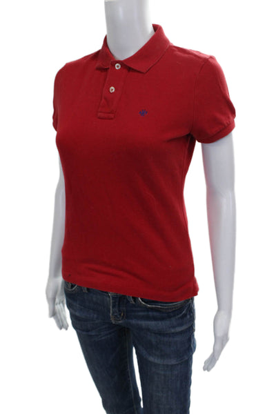 Ralph Lauren Blue Label Womens Polo Red Cotton Collared Short Sleeve Size S