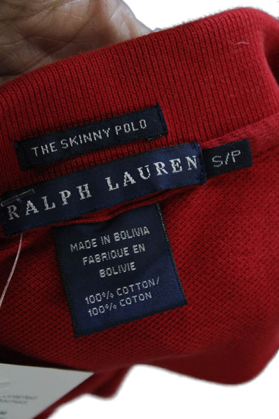 Ralph Lauren Blue Label Womens Polo Red Cotton Collared Short Sleeve Size S