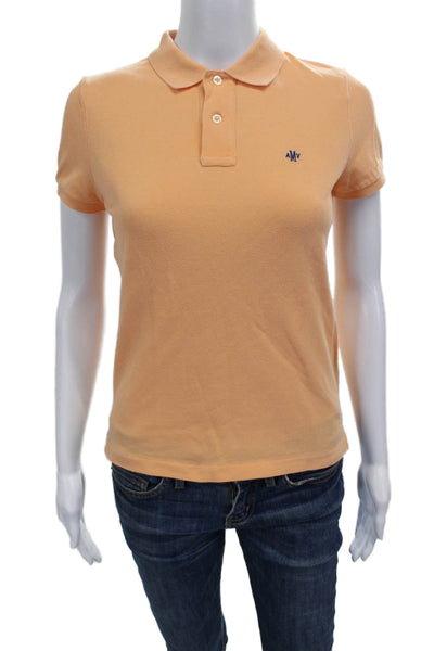 Ralph Lauren Blue Label Women Orange Cotton Polo Short Sleeve Petite Size S