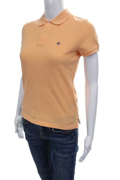 Ralph Lauren Blue Label Women Orange Cotton Polo Short Sleeve Petite Size S