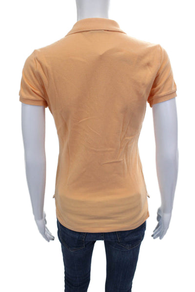 Ralph Lauren Blue Label Women Orange Cotton Polo Short Sleeve Petite Size S