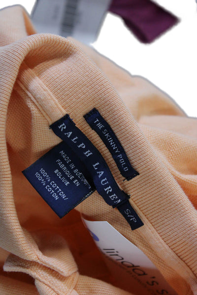 Ralph Lauren Blue Label Women Orange Cotton Polo Short Sleeve Petite Size S