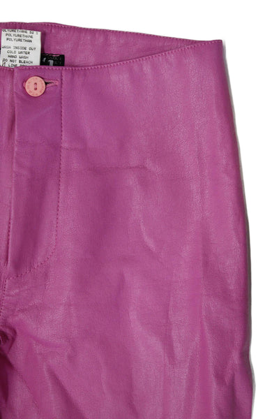 Tark 1 Women Pants Pink Polyurethane Button Closure Size 1