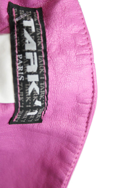 Tark 1 Women Pants Pink Polyurethane Button Closure Size 1