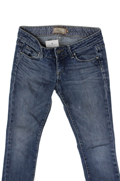Paige Womens Skinny Jeans Blue High Rise Button Fly Size 25