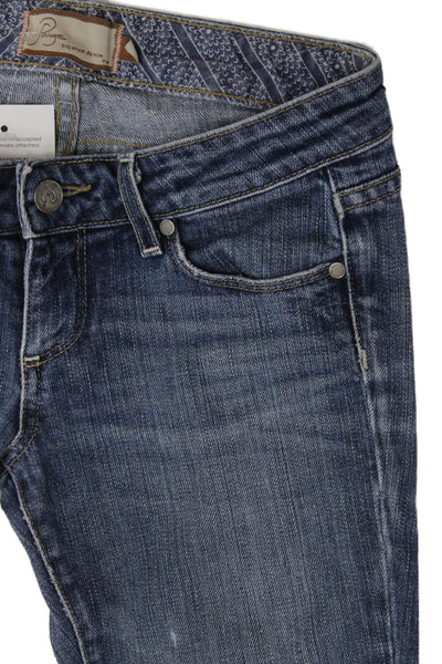 Paige Womens Skinny Jeans Blue High Rise Button Fly Size 25