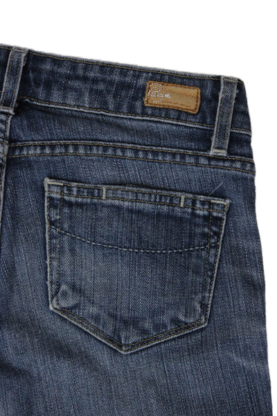Paige Womens Skinny Jeans Blue High Rise Button Fly Size 25