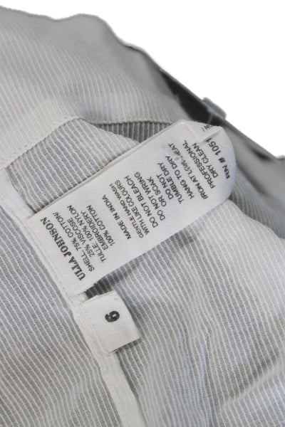Ulla Johnson Womens Tie V Neck Cotton Tunic Blouse Short Sleeve White Size 6
