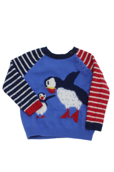 Baby Boden Childrens Boys Pullover Sweater Blue Cotton Size 2-3