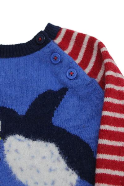 Baby Boden Childrens Boys Pullover Sweater Blue Cotton Size 2-3