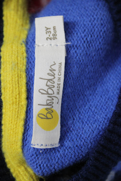 Baby Boden Childrens Boys Pullover Sweater Blue Cotton Size 2-3