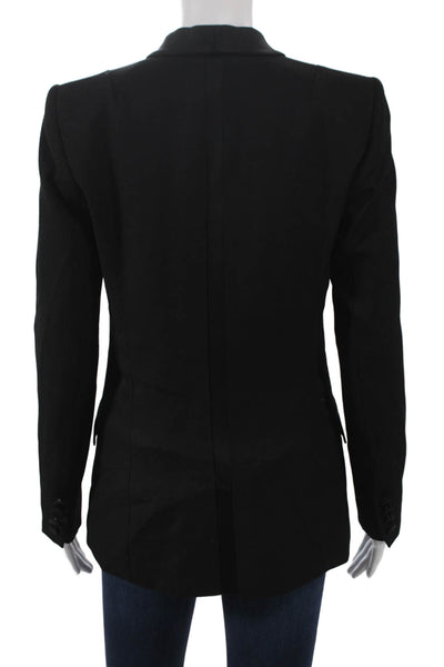 Pallas Womens Tuxedo Blazer Black Wool Button Long Sleeve Size 38