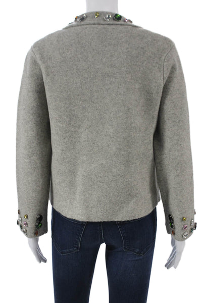 Zara Women Gray Nylon Pea Coat Button Long Sleeve Size S