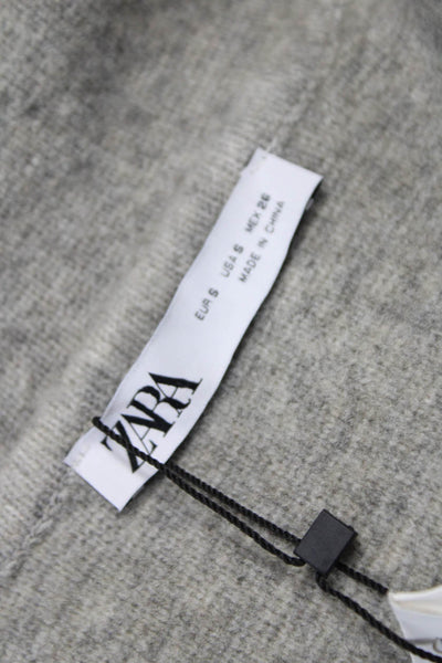 Zara Women Gray Nylon Pea Coat Button Long Sleeve Size S